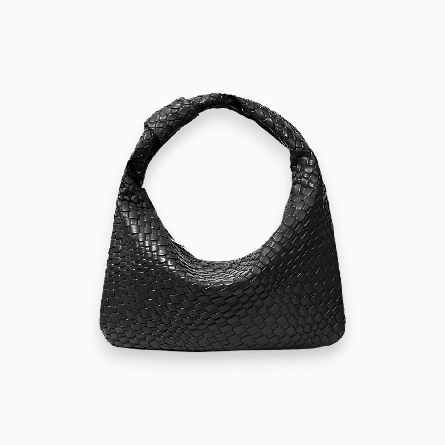 Tas Dames - Gevlochten Model met Knoophandvat en Rits | Casual