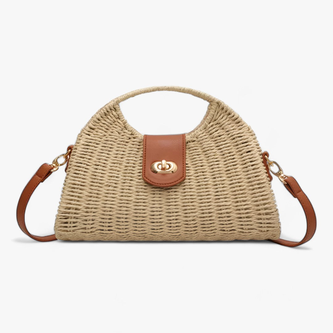 Tas Dames - Gevlochten Model met Draaislot en Schouderriem | Boho