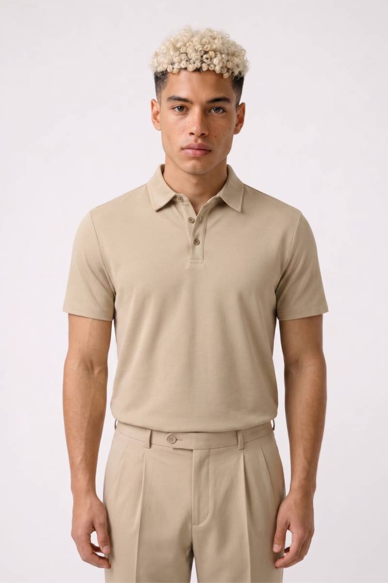 Polo Heren - Klassiek & Tijdloos | Knoopsluiting — Beige