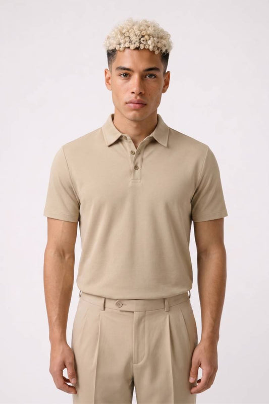 Polo Heren - Klassiek & Tijdloos | Knoopsluiting — Beige