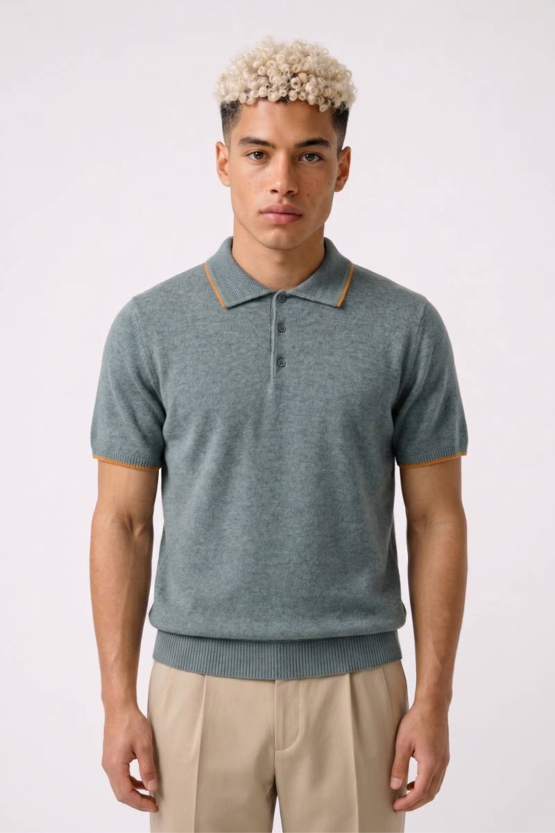 Poloshirt Heren - Elegante Gebreide Stijl | Klassiek Ontwerp — Grijs
