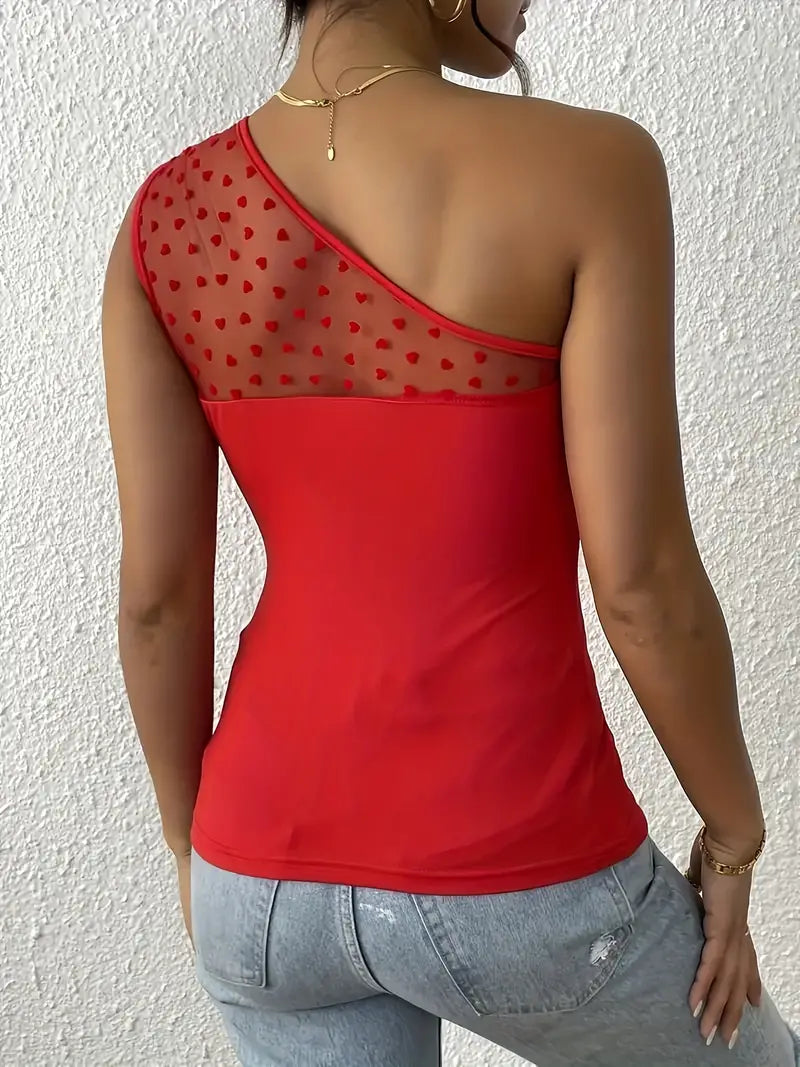 Bodysuit Dames - One Shoulder Top met Detail | Zomer