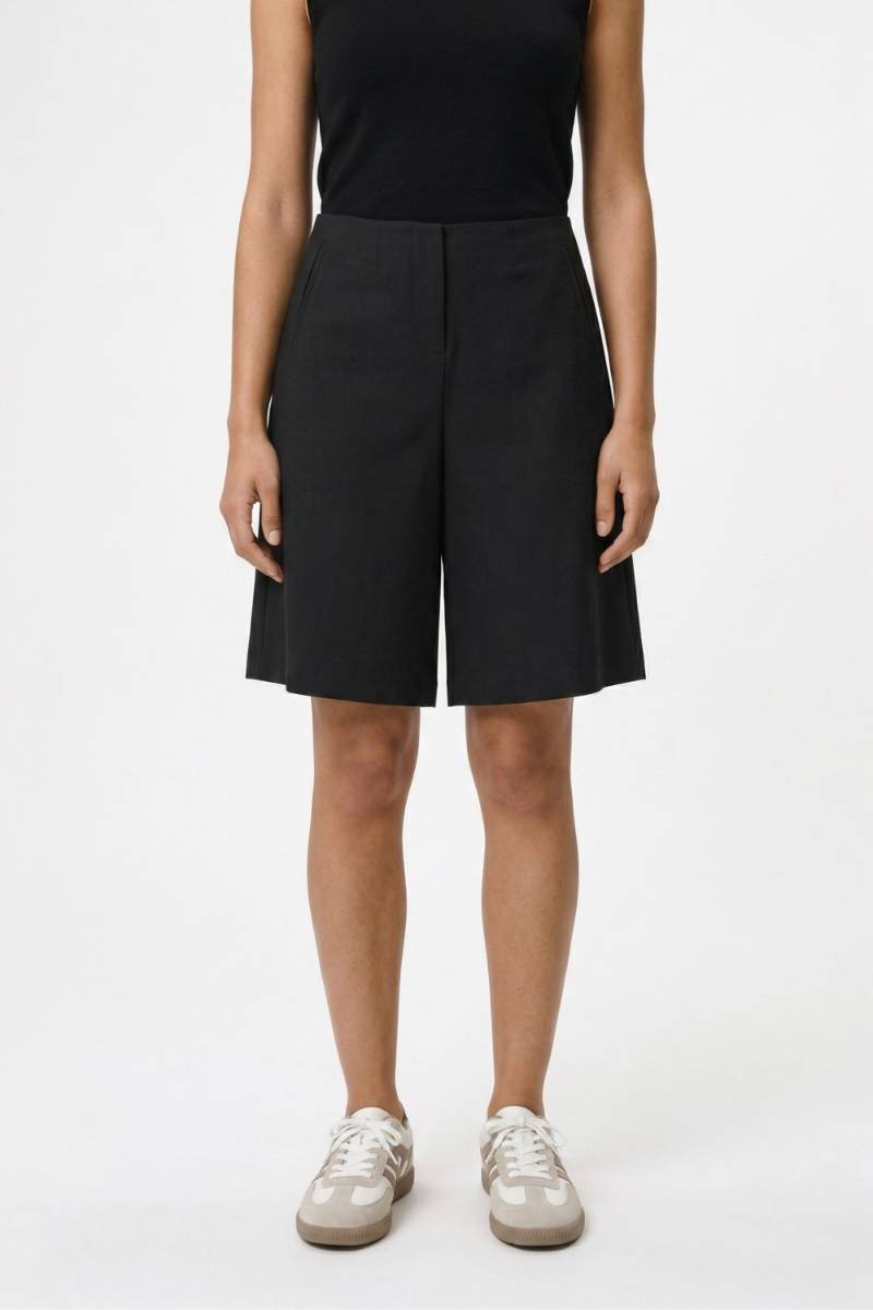 Short Dames - Wijde Pasvorm | Geplisseerd & Casual — Zwart