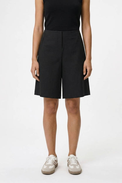 Short Dames - Wijde Pasvorm | Geplisseerd & Casual — Zwart