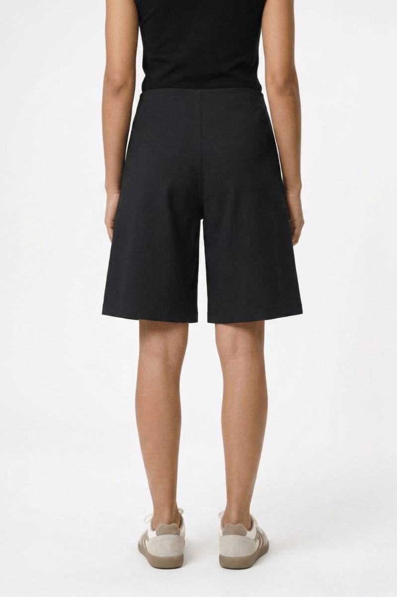 Short Dames - Wijde Pasvorm | Geplisseerd & Casual — Zwart