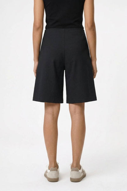 Short Dames - Wijde Pasvorm | Geplisseerd & Casual — Zwart