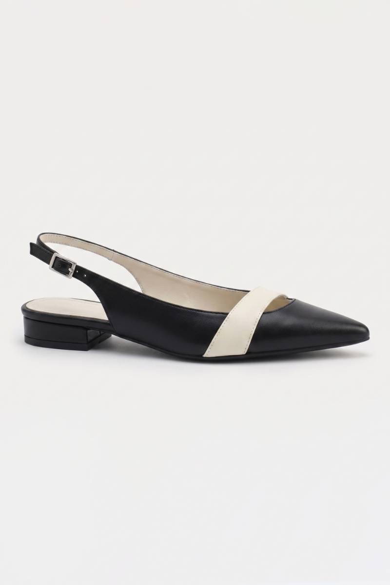 Slingback Ballerina Dames - Elegant | Spitse Neus met Lage Hak — Zwart