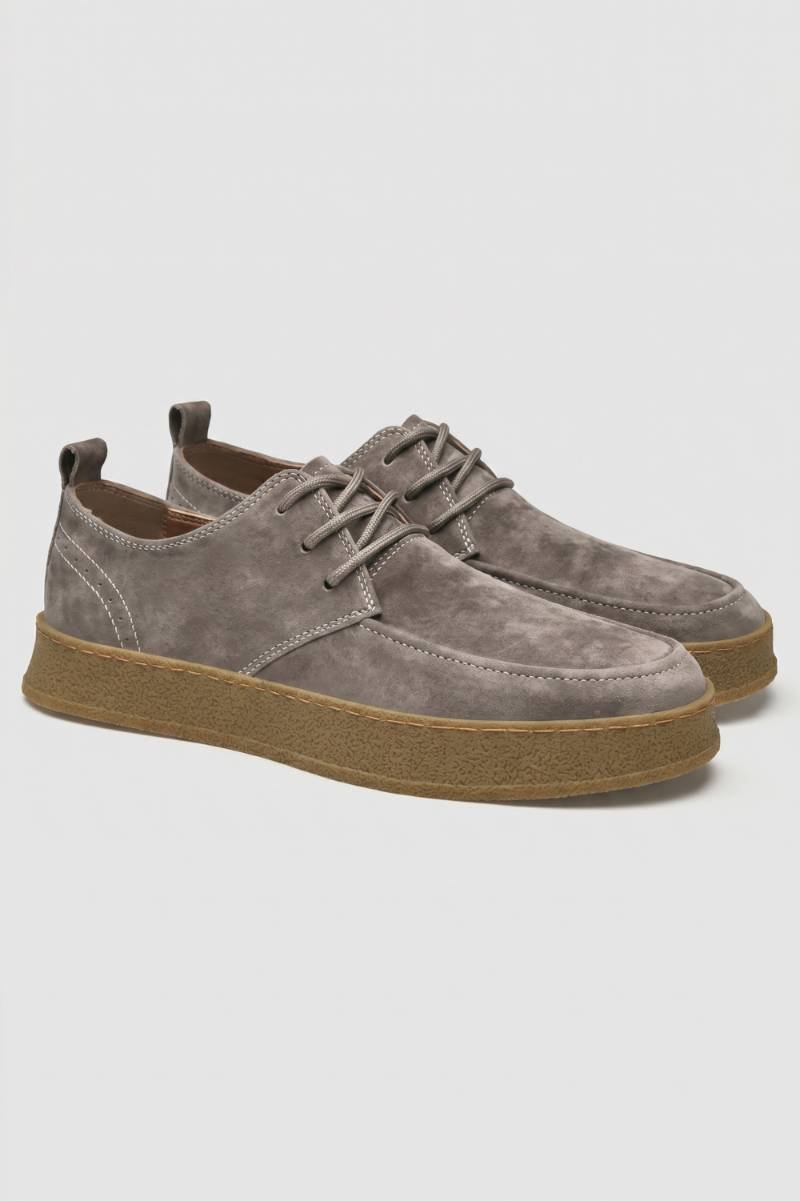 Sneakers Heren - Casual | Dikke Zool met Veters — Taupe