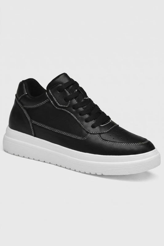 Sneakers Heren - Platform | Dikke Zool met Veters — Zwart