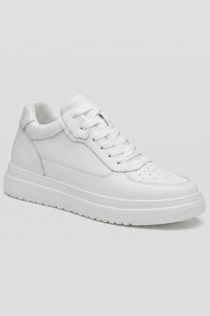 Sneakers Heren - Platform | Dikke Zool met Veters — Wit