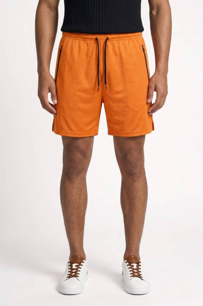 Sportieve Korte Broek Heren - Casual | Elastische Taille — Oranje