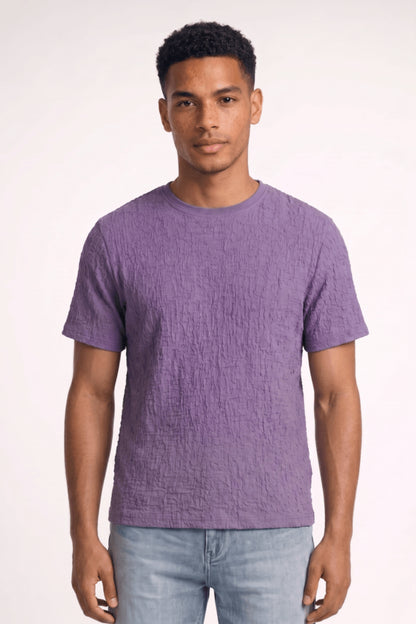 T-Shirt Heren - Geribbelde Textuur | Ronde Hals Korte Mouwen