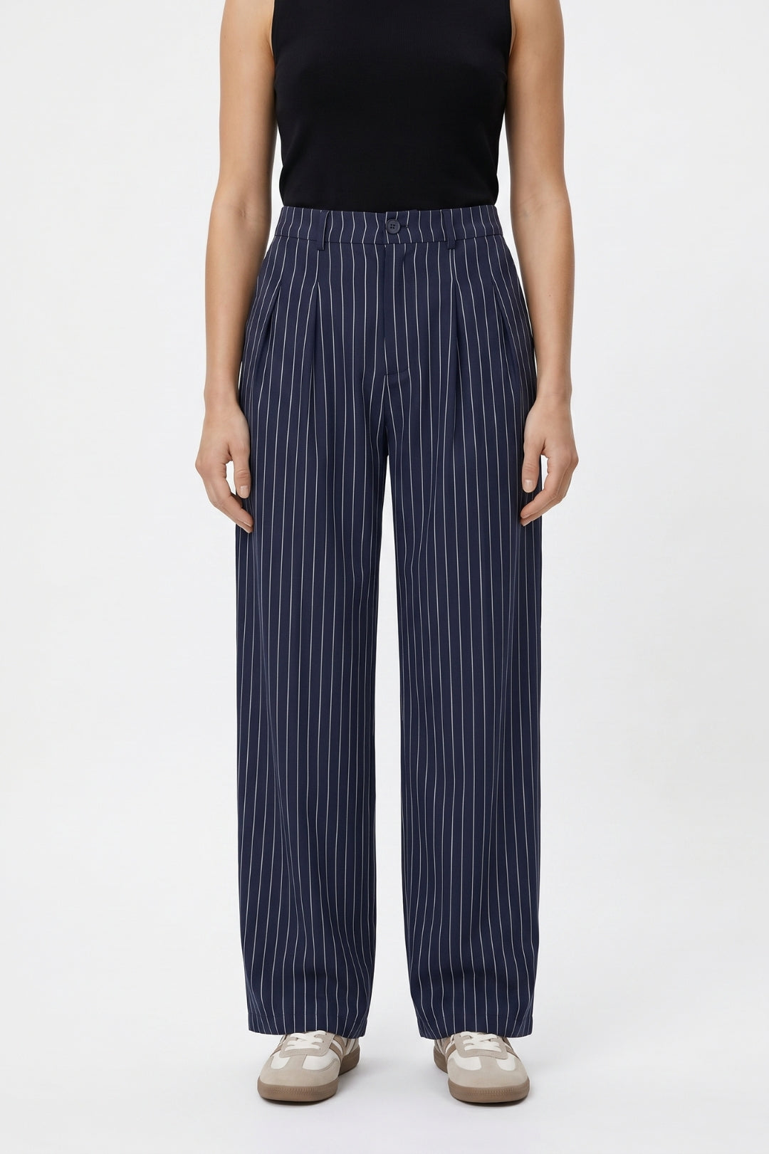 Wijde Broek Dames - Gestreept | Rechte Pijpen Elastische Taille