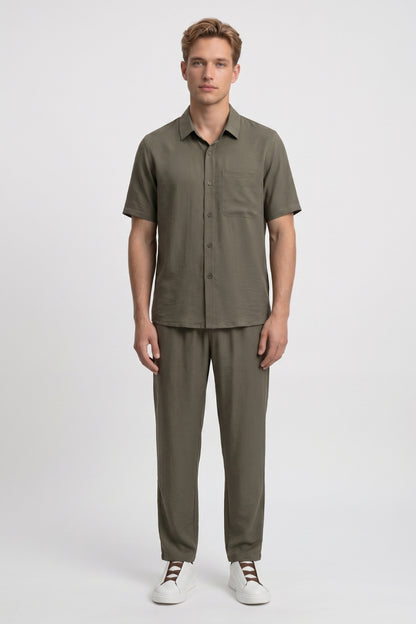 2-Delige Set Heren - Comfort | Overhemd met Rechte Broek