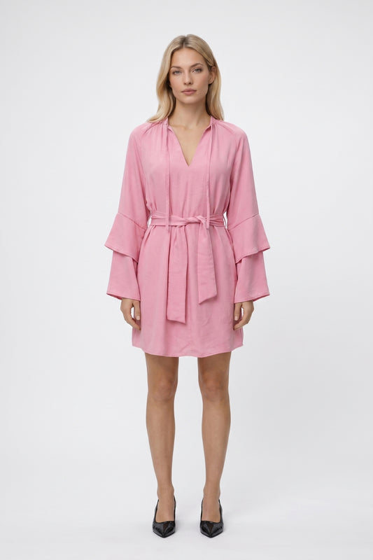 Mini Jurk Dames - Kimono | V-hals met Oversized Mouwen