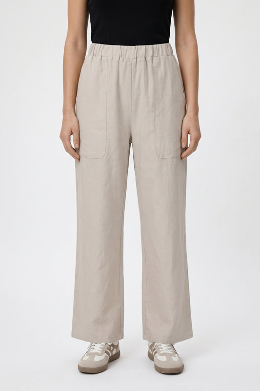 Wijde Broek Dames - Elastiek | Hoge Taille met Zakken
