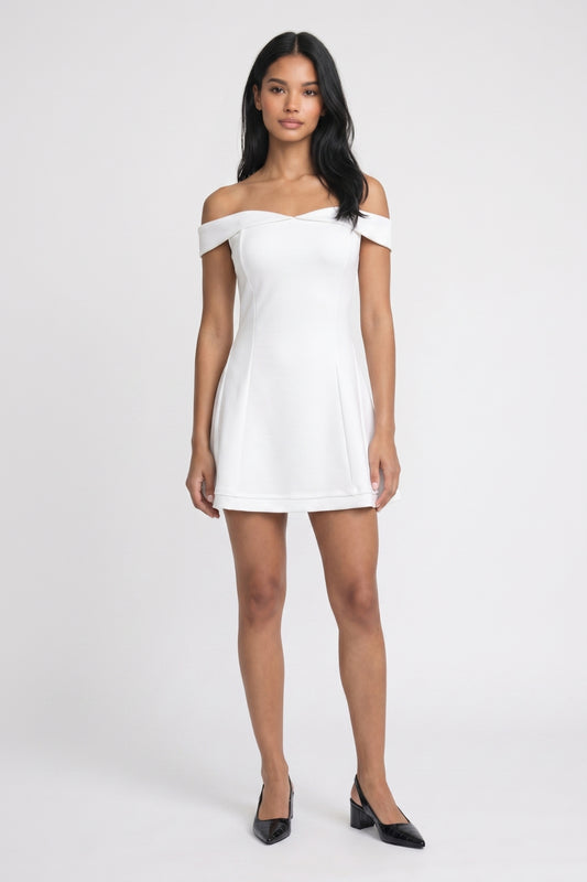 Mini Jurk Dames - Off Shoulder | Elegante Witte Jurk