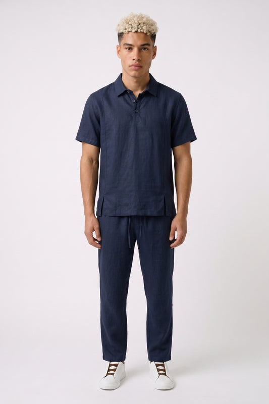 2-Delige Set Heren - Polo Stijl | Korte Mouwen met Rechte Broek
