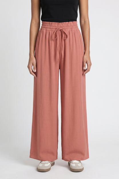 Wijde Broek Dames - Comfortabel | Trekkoord Palazzo Stijl