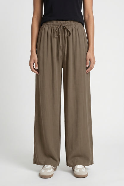 Wijde Broek Dames - Comfortabel | Trekkoord Palazzo Stijl