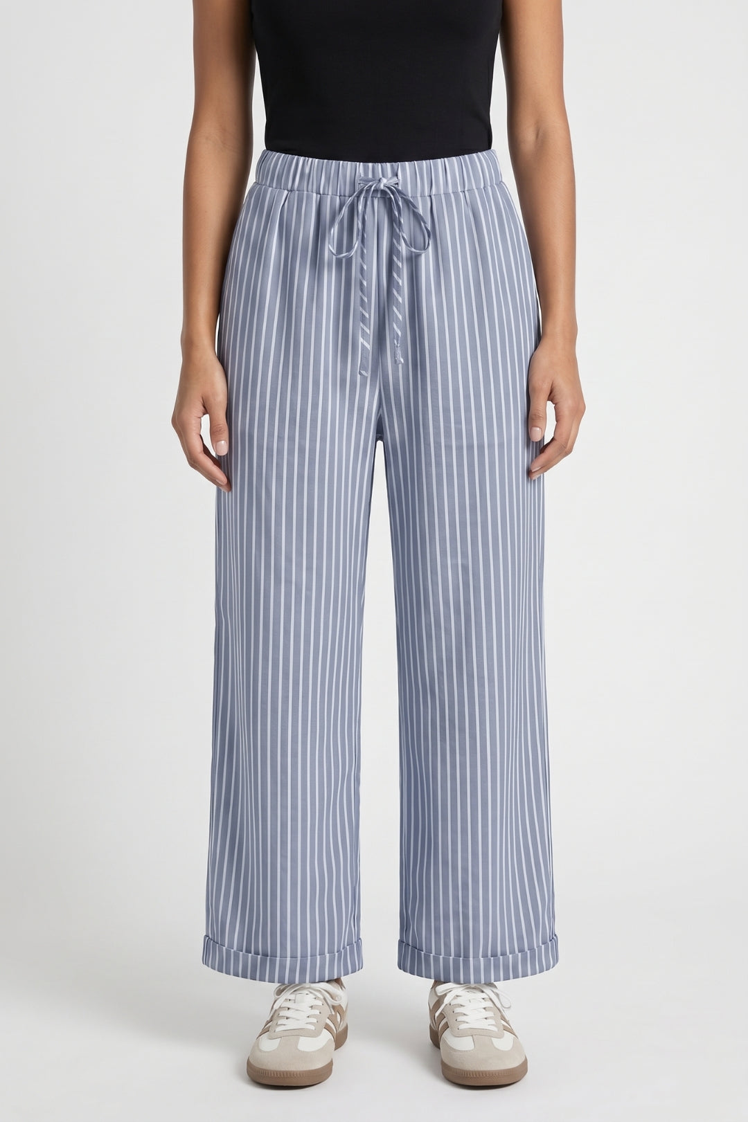 Gestreepte Broek Dames - Wijde Snit | Trekkoord en Comfort