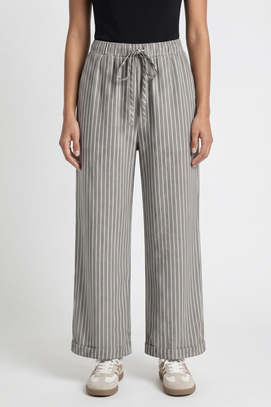 Gestreepte Broek Dames - Wijde Snit | Trekkoord en Comfort