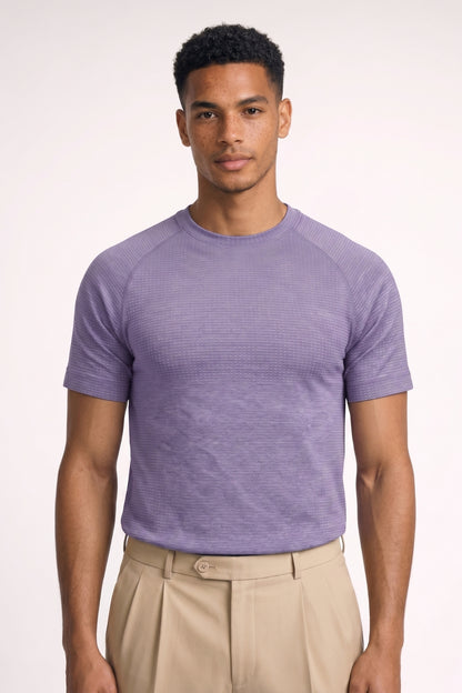 T-shirt Heren - Geribbeld | Ronde Hals met Korte Mouwen
