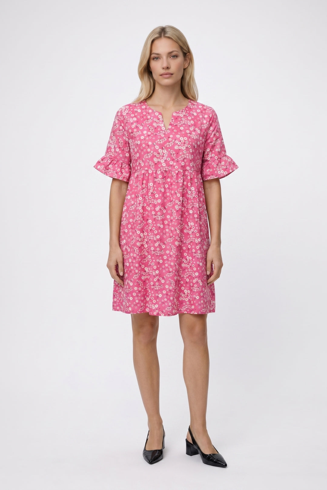 Mini Jurk Dames - Bloemenprint | Ruffles aan de Mouwen