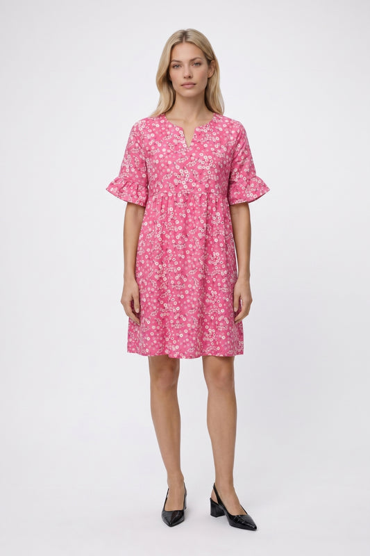 Mini Jurk Dames - Bloemenprint | Ruffles aan de Mouwen
