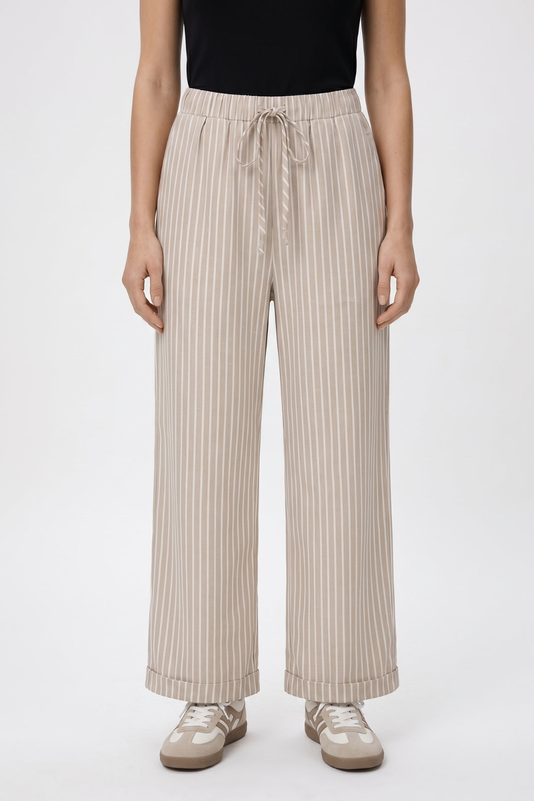 Gestreepte Broek Dames - Wijde Snit | Trekkoord en Comfort