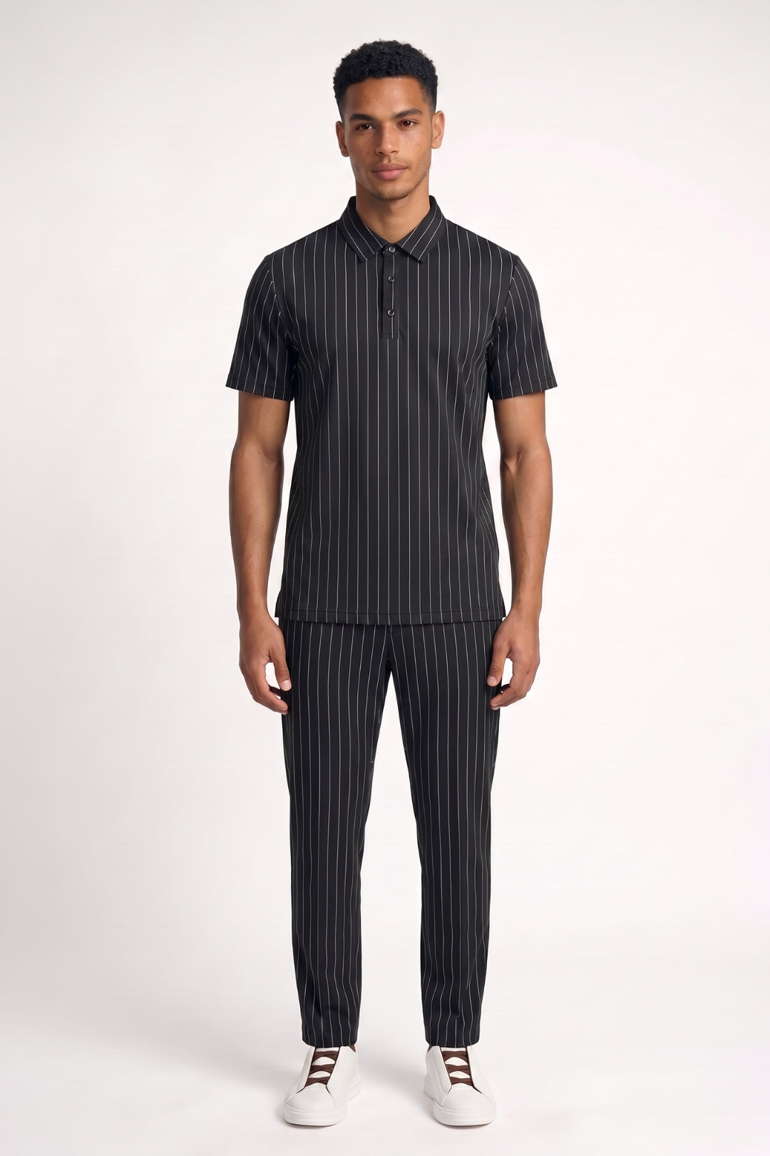 2-Delige Set Heren - Gestreept | Polo met Lange Broek