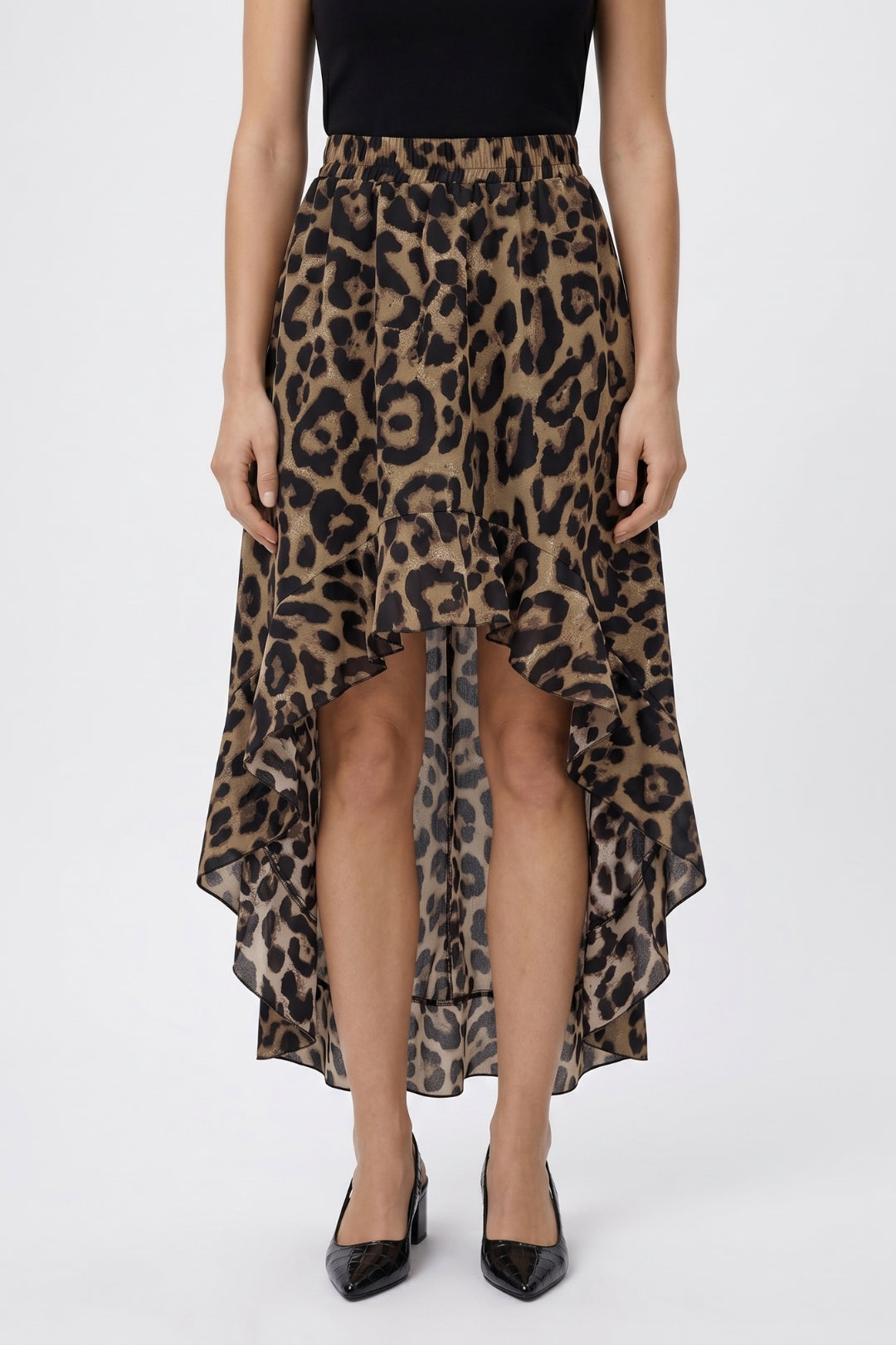 Midi Rok Dames - Asymmetrisch | Elastische Taille met Ruffle