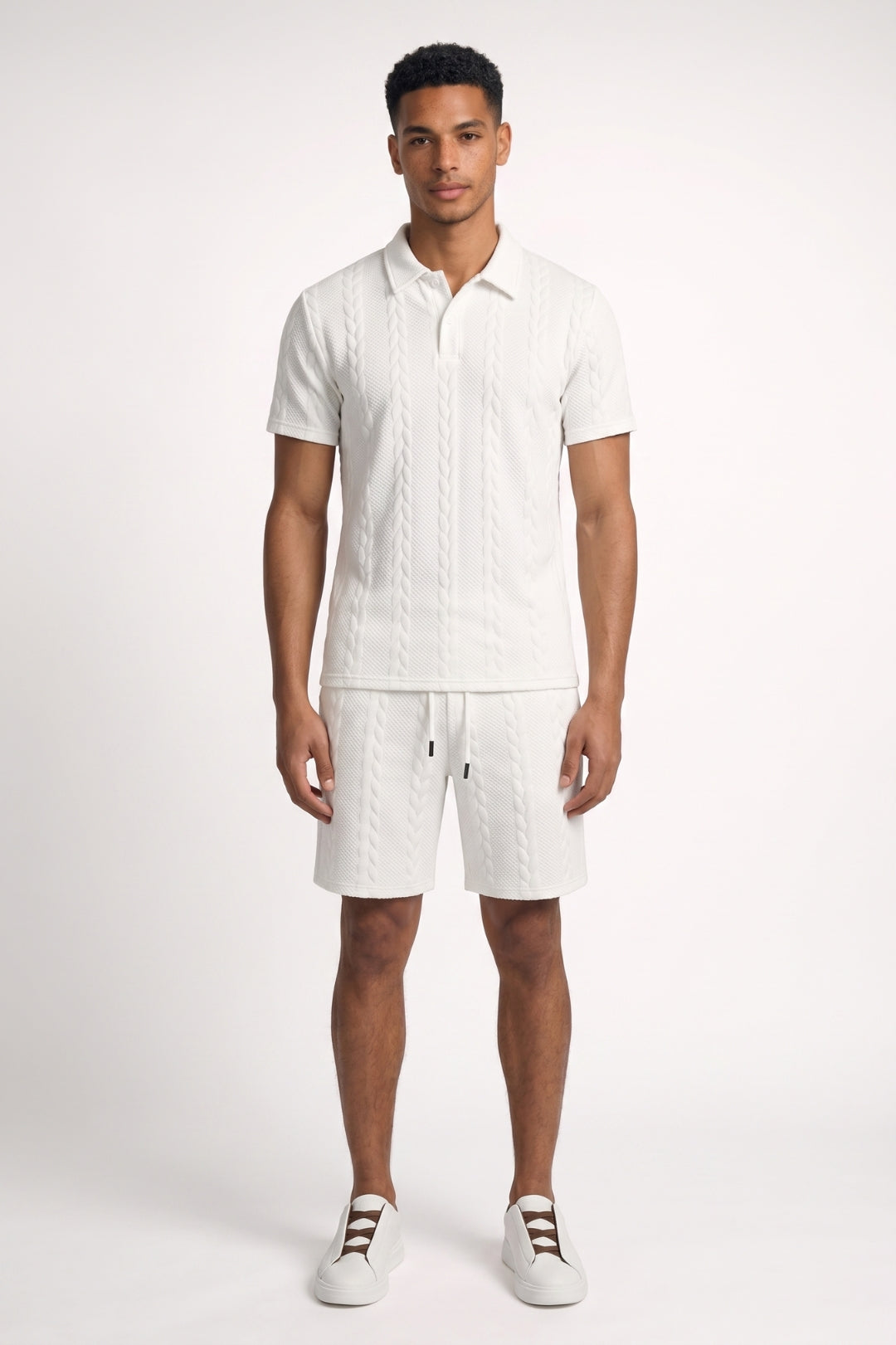 2-Delige Set Heren - Getextureerd | Polo met Korte Broek