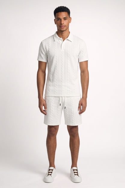2-Delige Set Heren - Getextureerd | Polo met Korte Broek