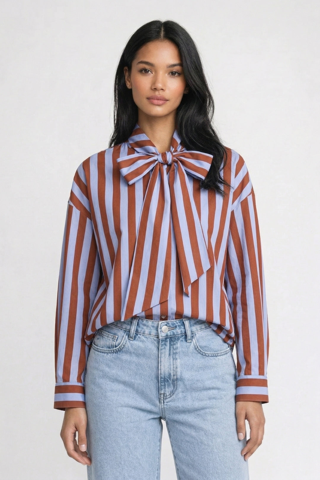 Gestreepte Blouse Dames - Strikceintuur | Casual & Speels