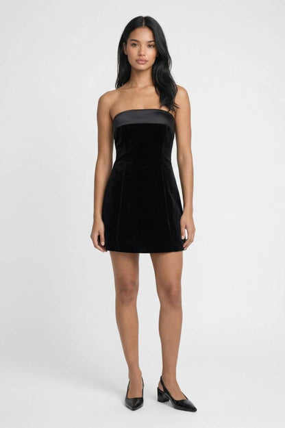 Strapless Mini Jurk Dames - Elegant | Luxe Textuur & Perfecte Pasvorm - Zwart