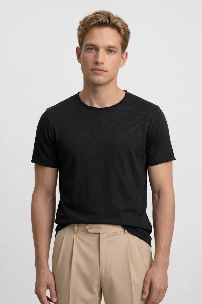 T-Shirt Heren - Casual | Ronde Hals & Korte Mouwen - Zwart