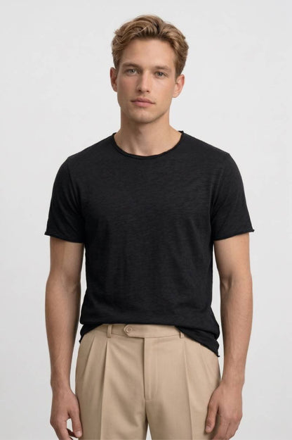 T-Shirt Heren - Casual | Ronde Hals & Korte Mouwen - Zwart