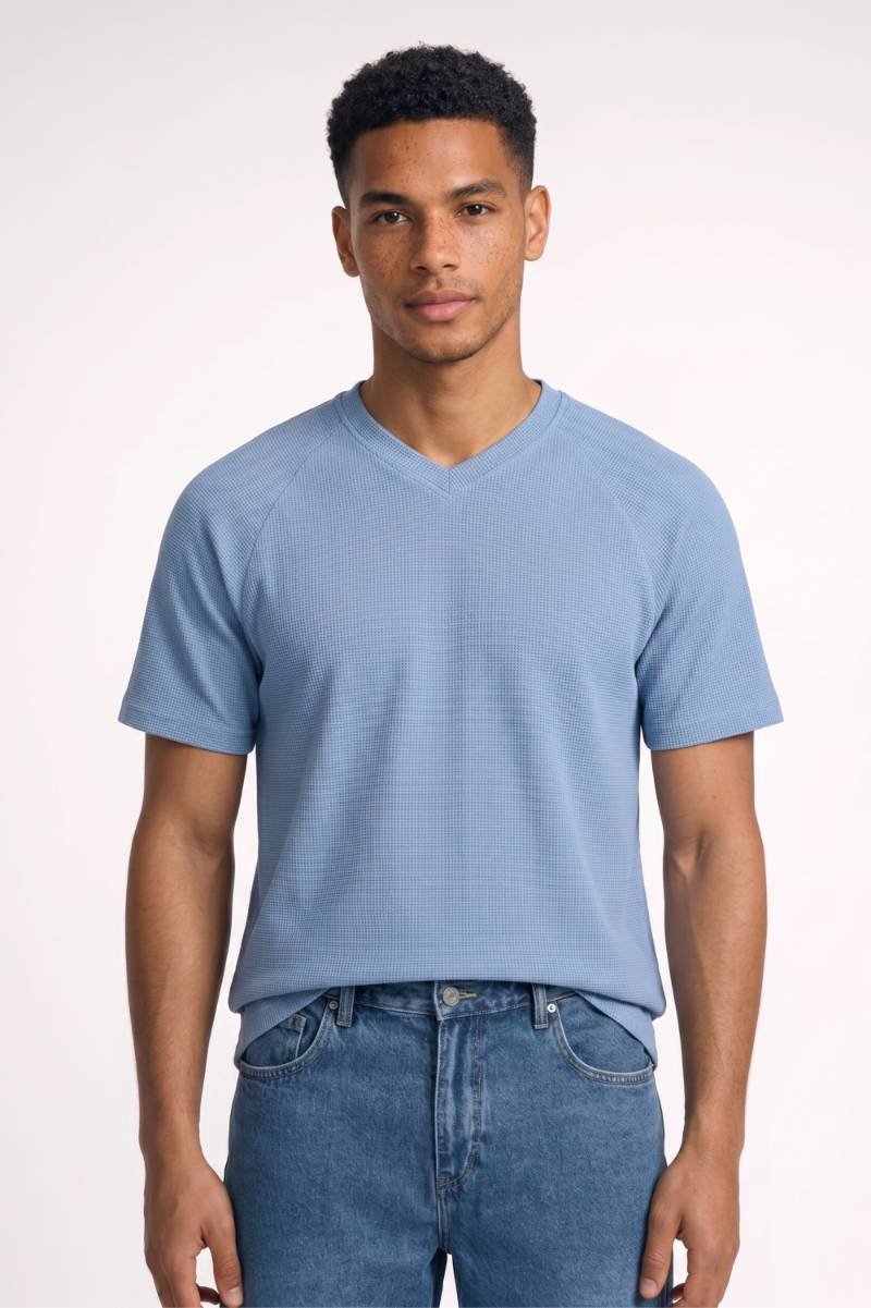 T-shirt Heren - V-hals | Casual Geribbeld Design
