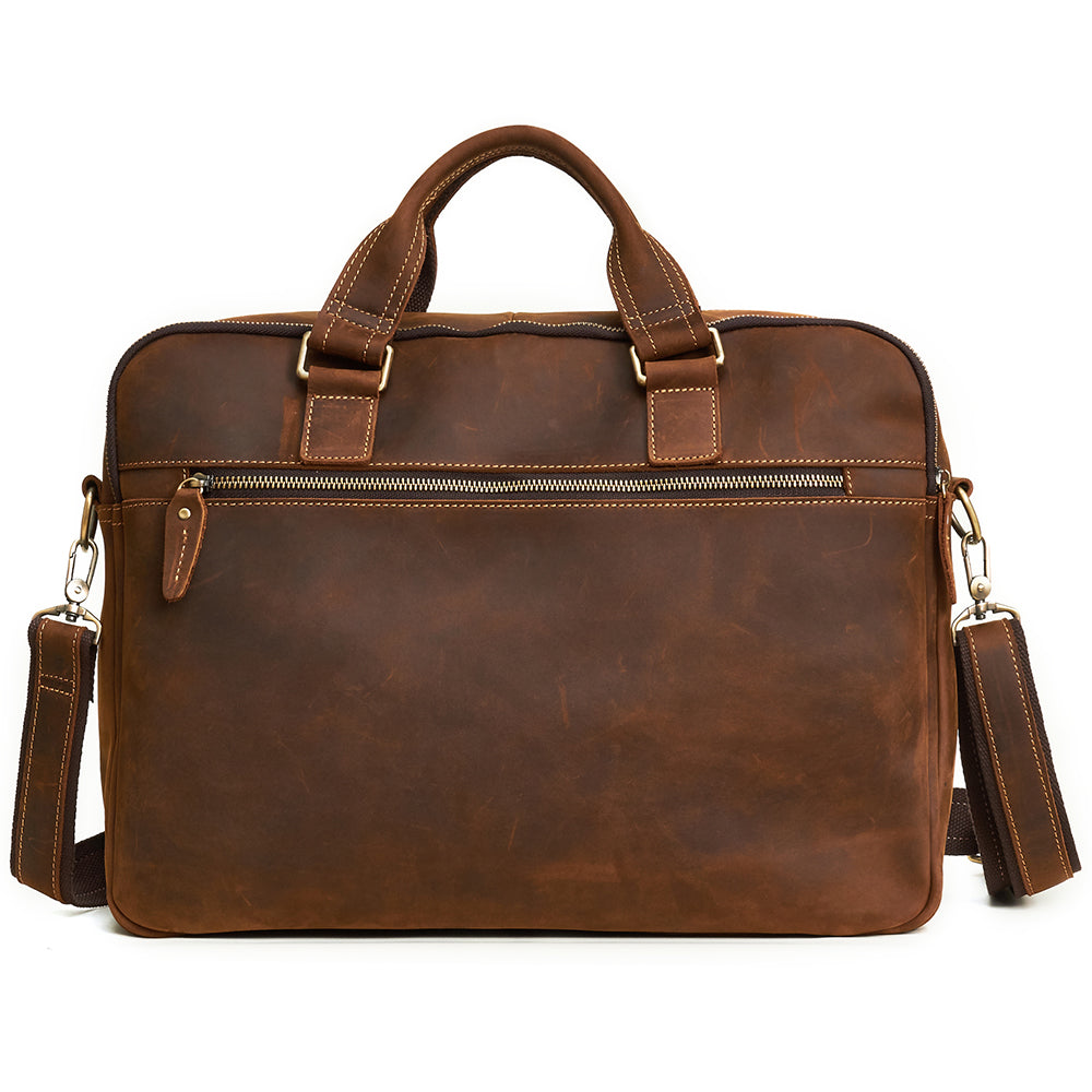 Tas Heren - Leren Laptoptas met Voorvakken | Zakelijk Casual