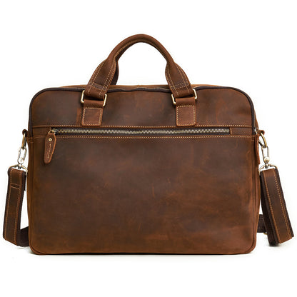 Tas Heren - Leren Laptoptas met Voorvakken | Zakelijk Casual