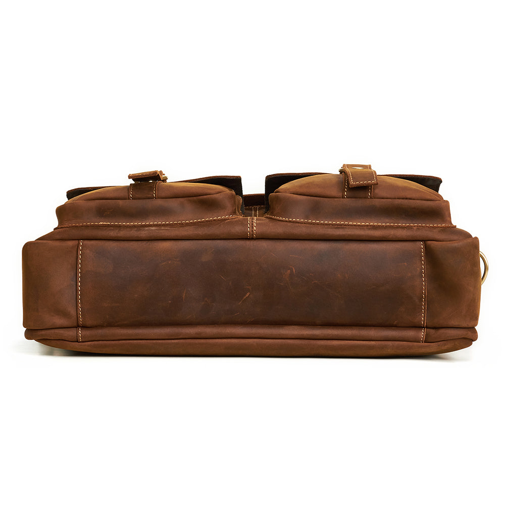 Tas Heren - Leren Laptoptas met Voorvakken | Zakelijk Casual