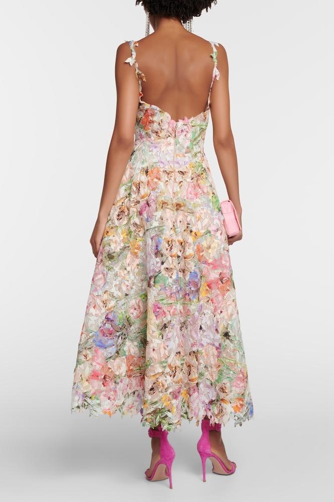 Midi Jurk Dames - Strapless met Bloemenprint | Bruiloft Gast