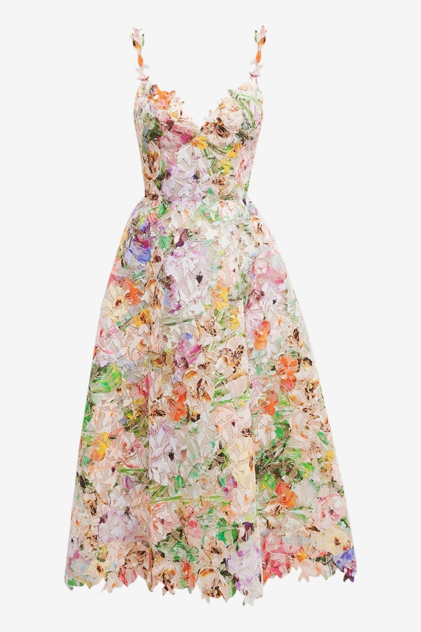 Midi Jurk Dames - Strapless met Bloemenprint | Bruiloft Gast