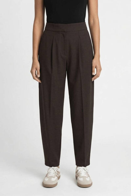 Wijde Broek Dames - Hoge Taille | Elegant & Comfortabel — Donkerbruin