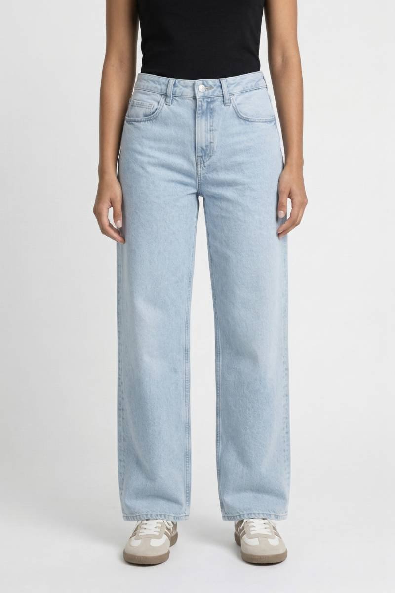 Wijde Jeans Dames - Relaxed | High Waisted Straight Fit — Lichtblauw