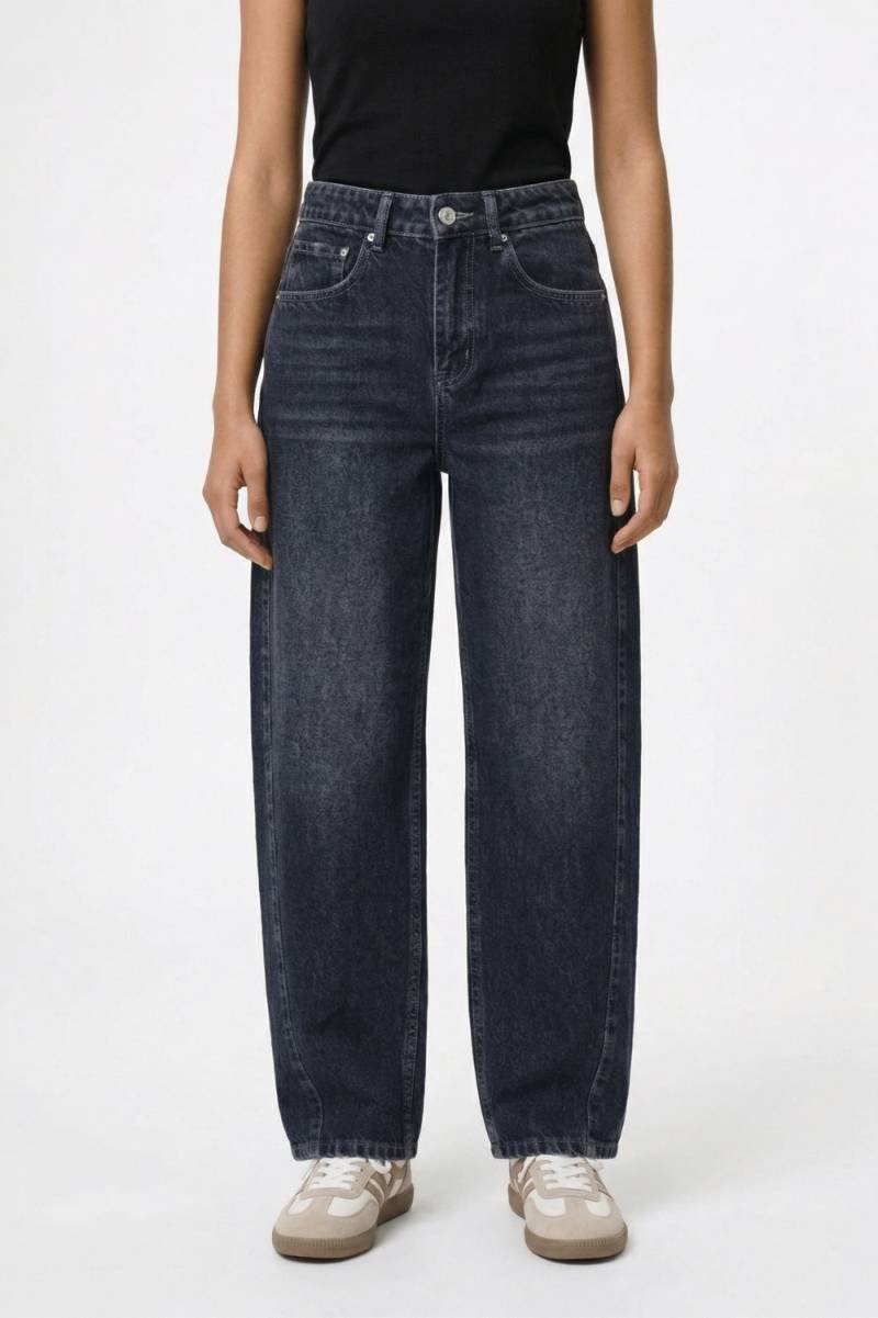 Wijde Jeans Dames - Relaxed | Hoge Taille & Rechte Pasvorm — Donkerblauw