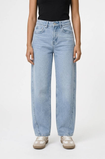 Wijde Jeans Dames - Relaxed | Hoge Taille & Rechte Pasvorm — Lichtblauw