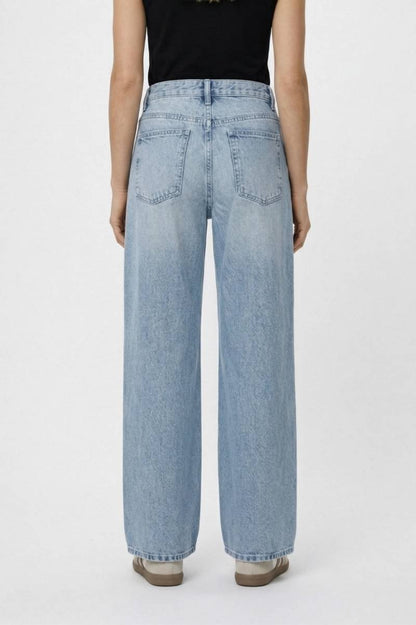 Wijde Jeans Dames - Vintage & Relaxed | High Waist Pasvorm — Lichtblauw