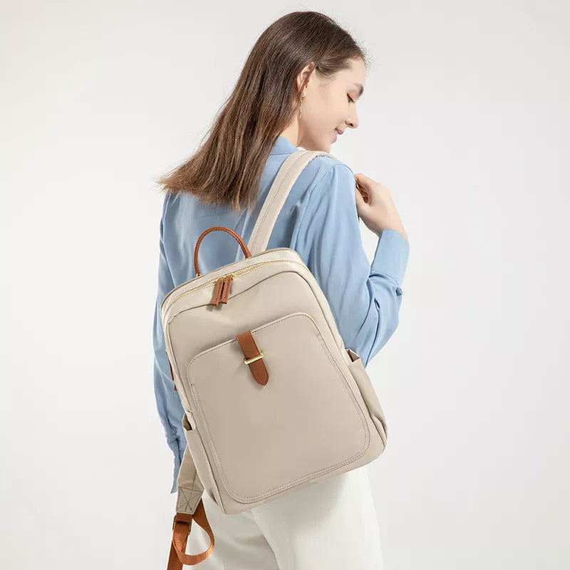 Rugzak Dames - Strakke Minimalistische Stijl met Contrast Topgreep en Zijvakken | Casual